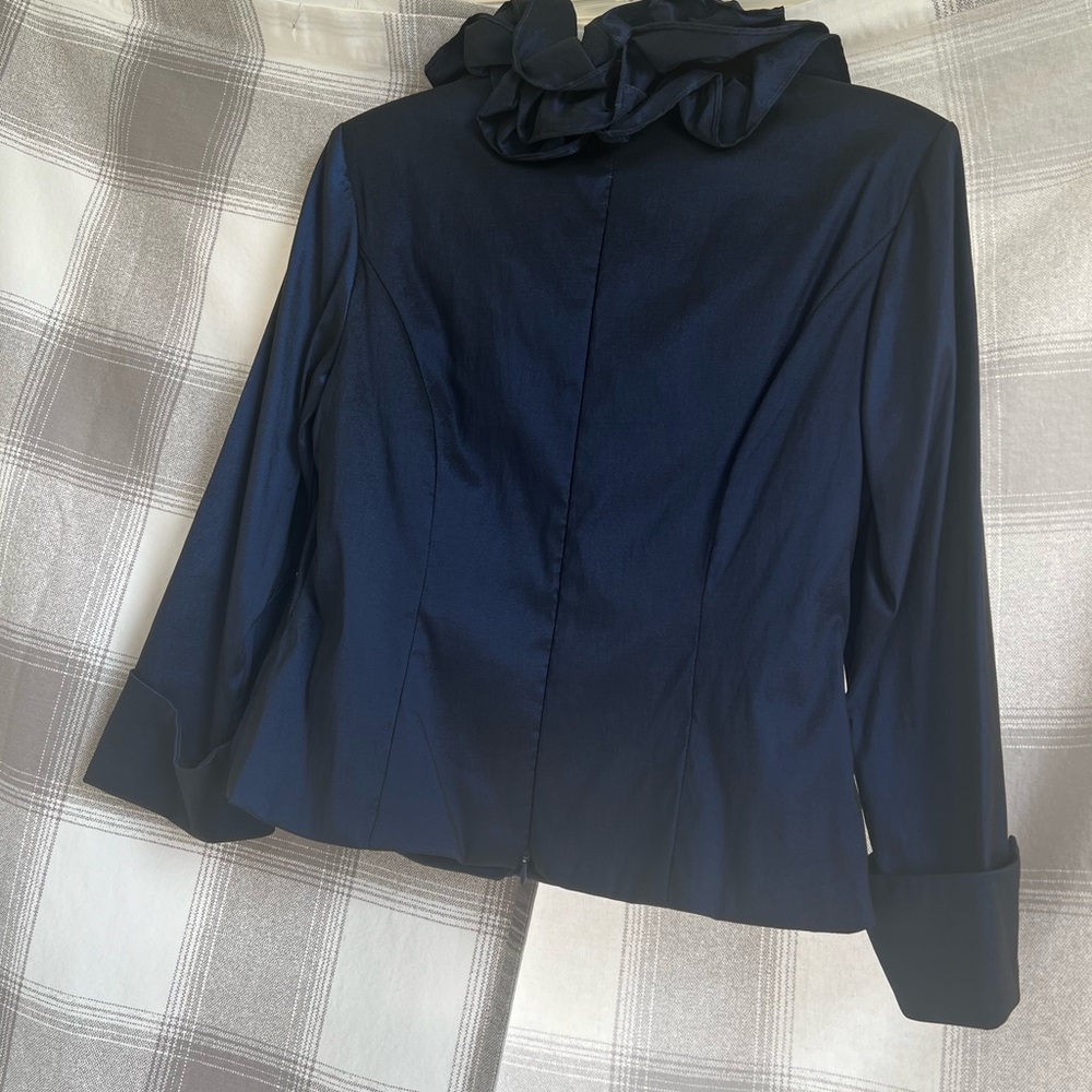 Xscape Navy Ruffle Blouse - Picture 2 of 2